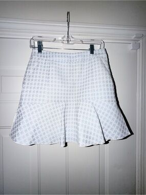 CC Collect Light Blue Houndstooth Flared Mini Skirt. M
